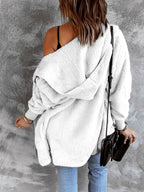 Hooded Textured Jacket with Pockets