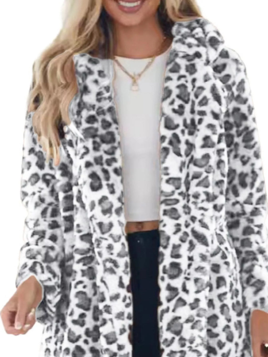 Full-Size Leopard Open-Front Coat, view 8
