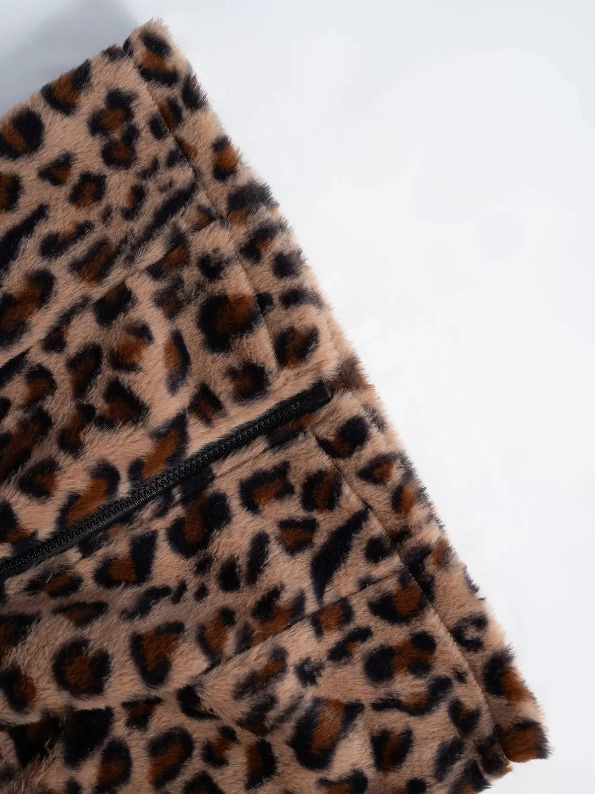 Cropped Leopard Faux-Fur Vest, view 8