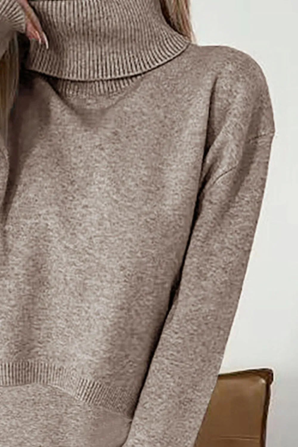 Turtleneck Knit Dress Set