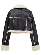 Collared Plush Cropped Jacket, view 9