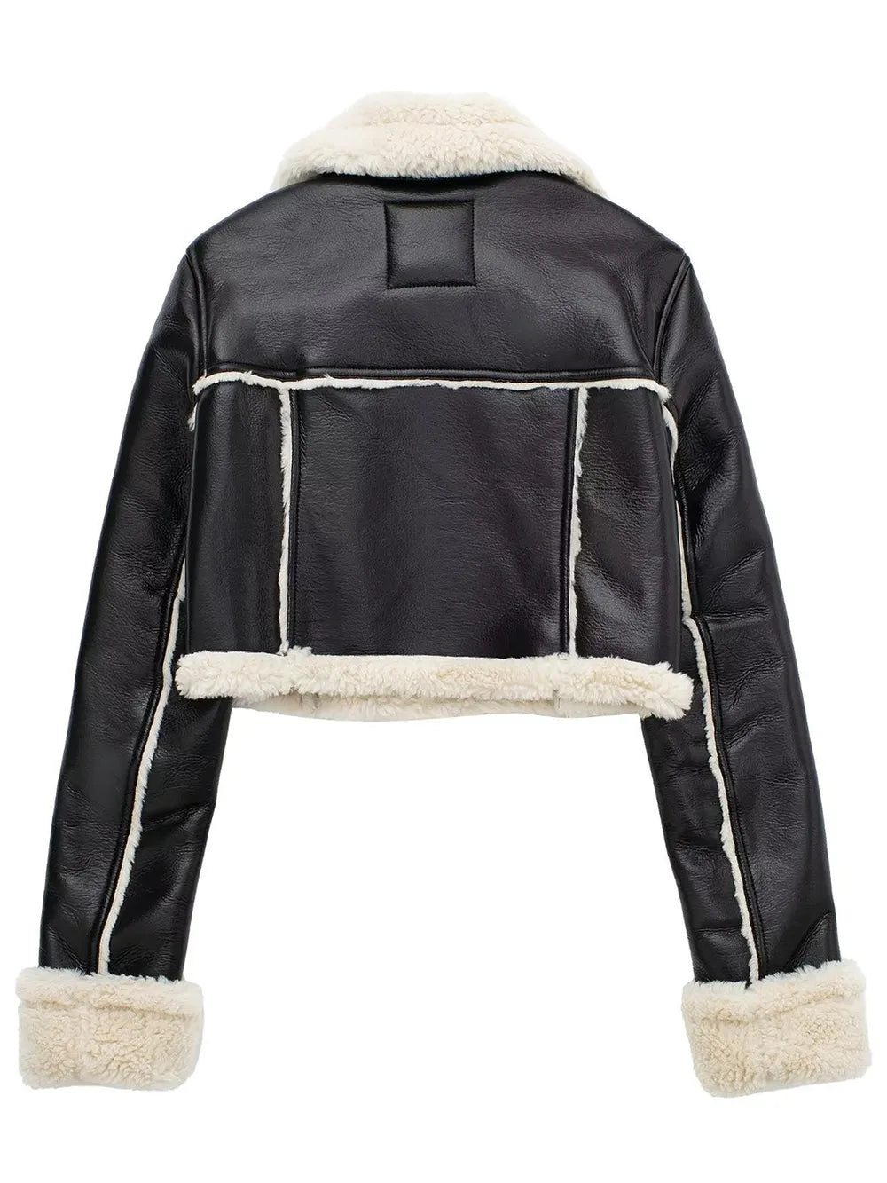 Collared Plush Cropped Jacket, view 9