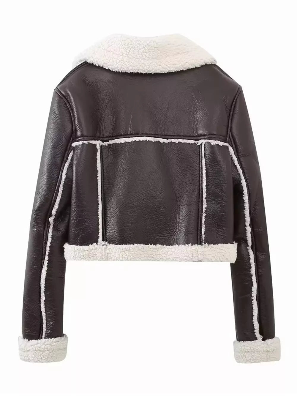 Collared Plush Cropped Jacket, view 5