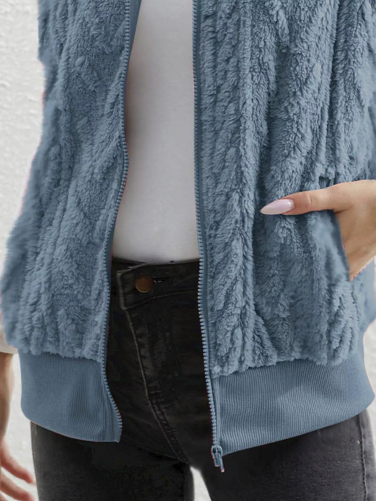 Full-Size Faux-Fur Zip Vest, view 6