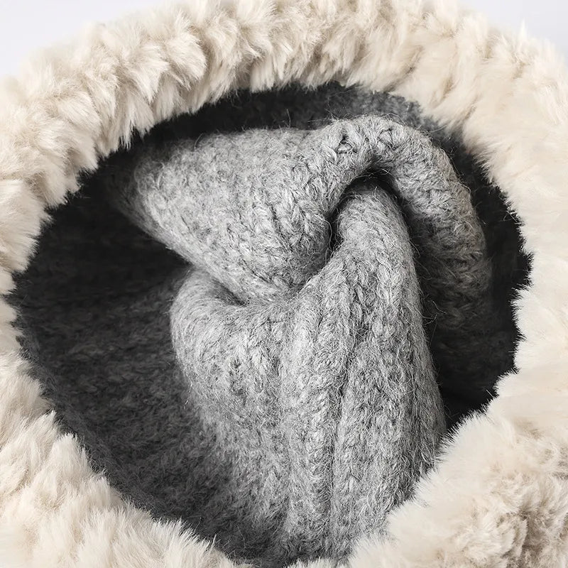 Faux-Fur Trim Knit Hat, supplier product view 3