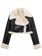 Collared Plush Cropped Jacket, view 8