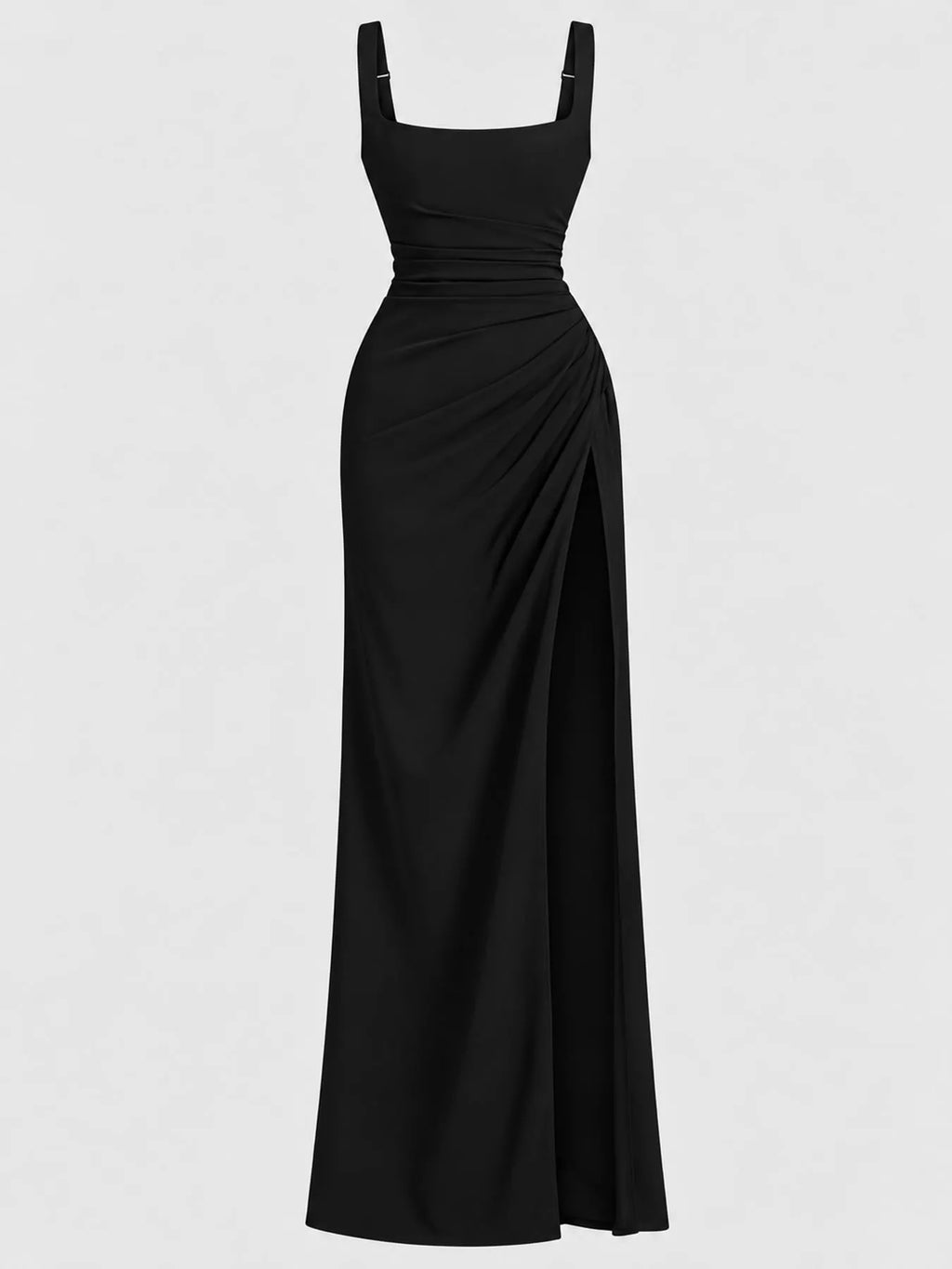 Square-Neck Slit Maxi Dress