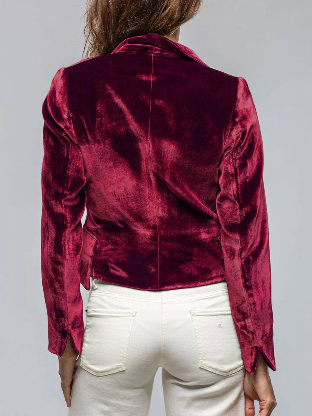 Velvet Single-Button Blazer