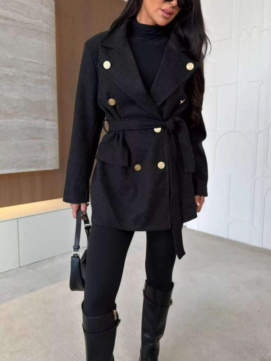 Belted Double-Breasted Coat