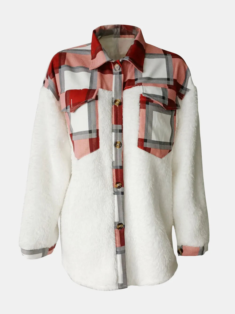 Button-Front Fuzzy Jacket, view 15