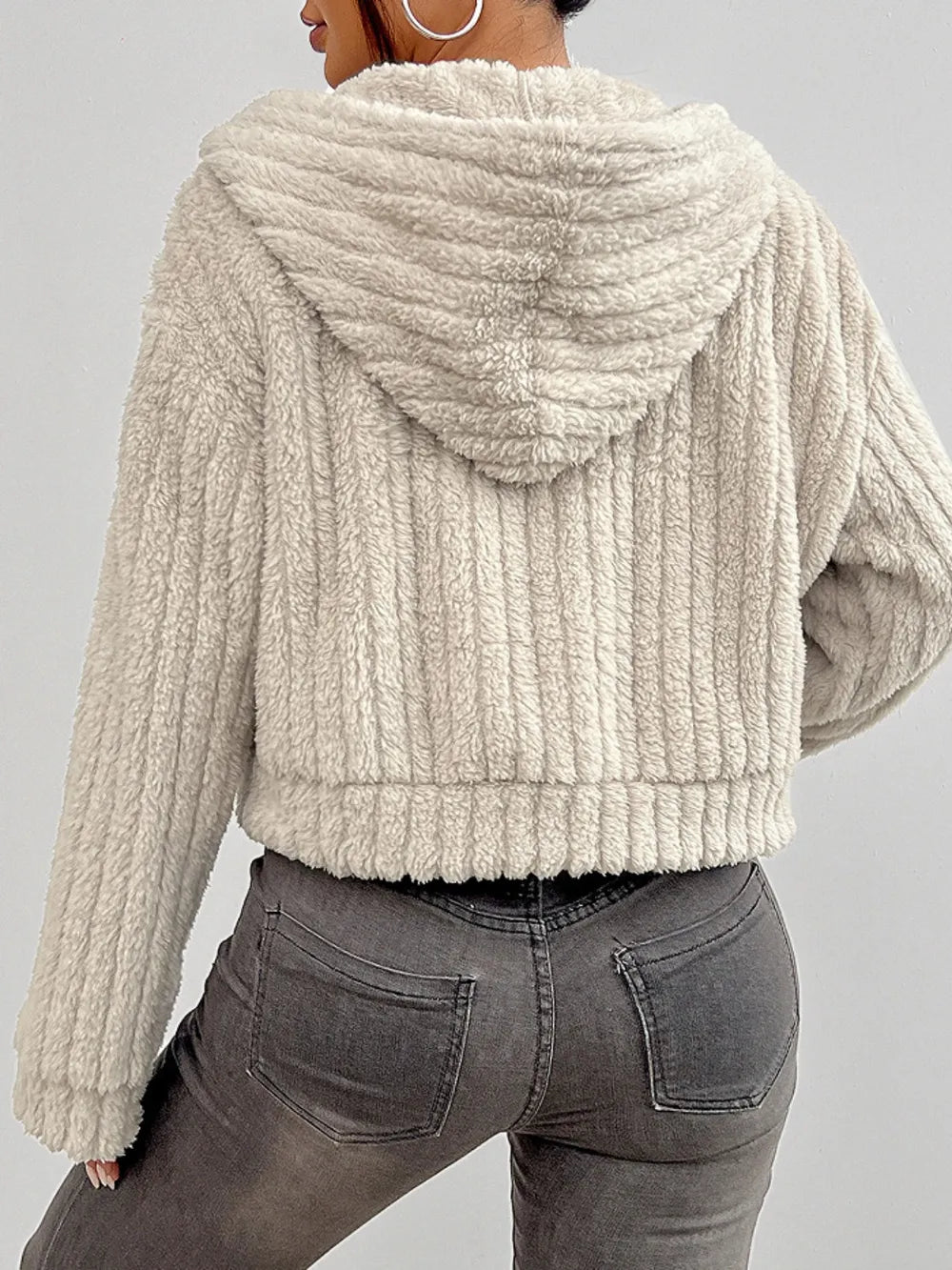 The Aspen Hooded Fuzzy Jacket, view 3