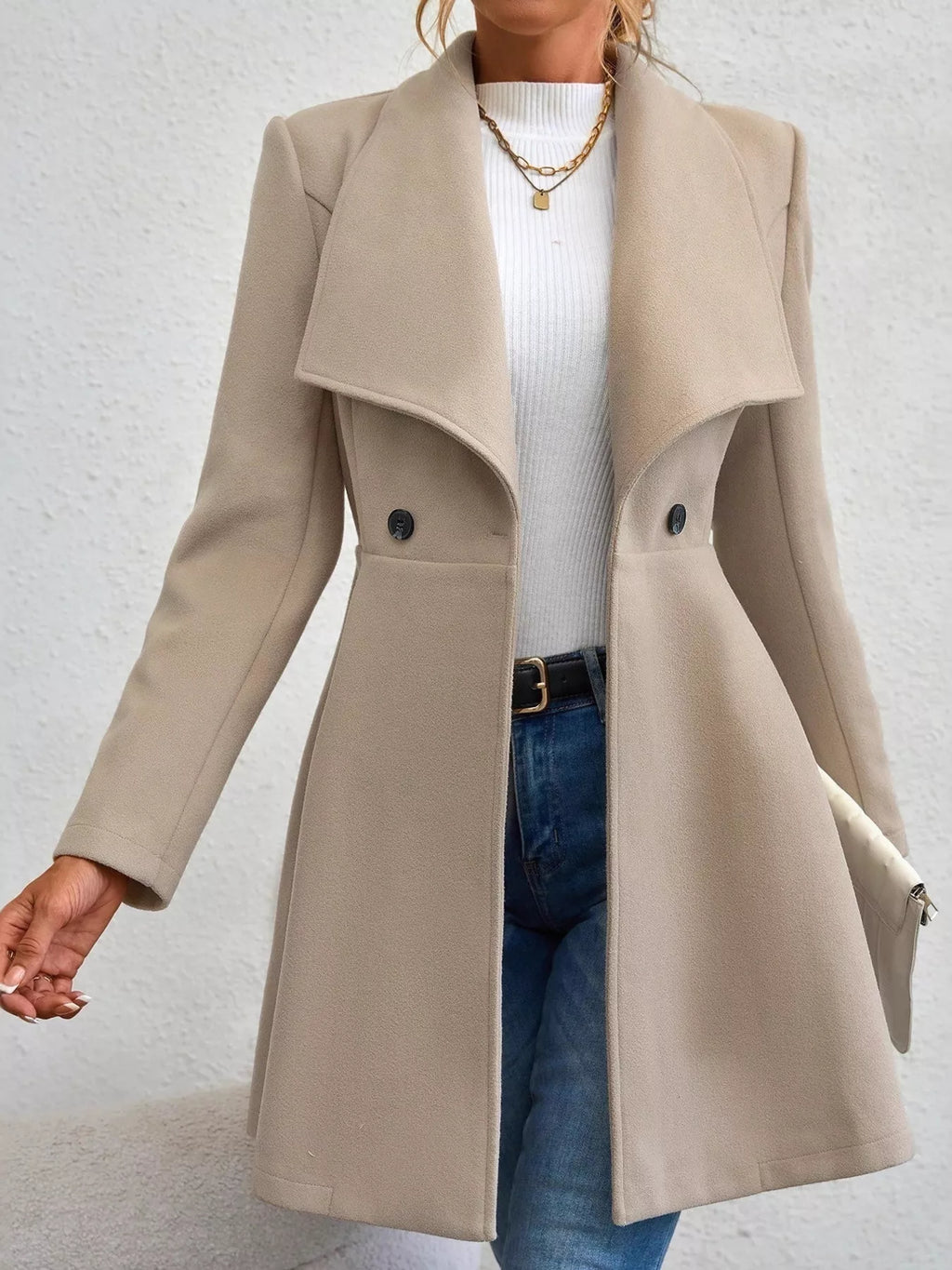 Double-Breasted Tailored Coat, view 4