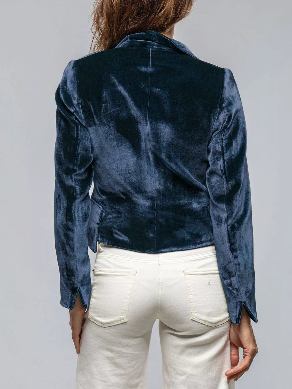 Velvet Single-Button Blazer