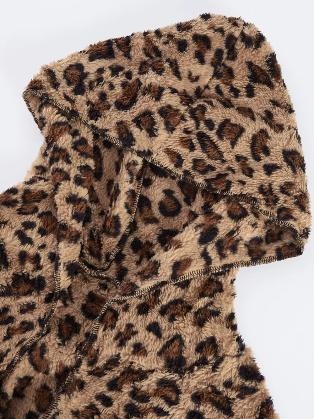 Leopard Hooded Fuzzy Jacket, view 3