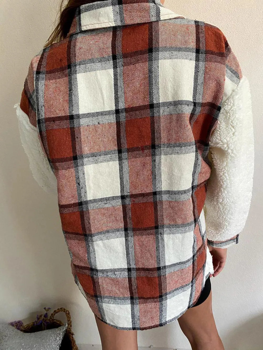 Button-Front Fuzzy Jacket, view 14