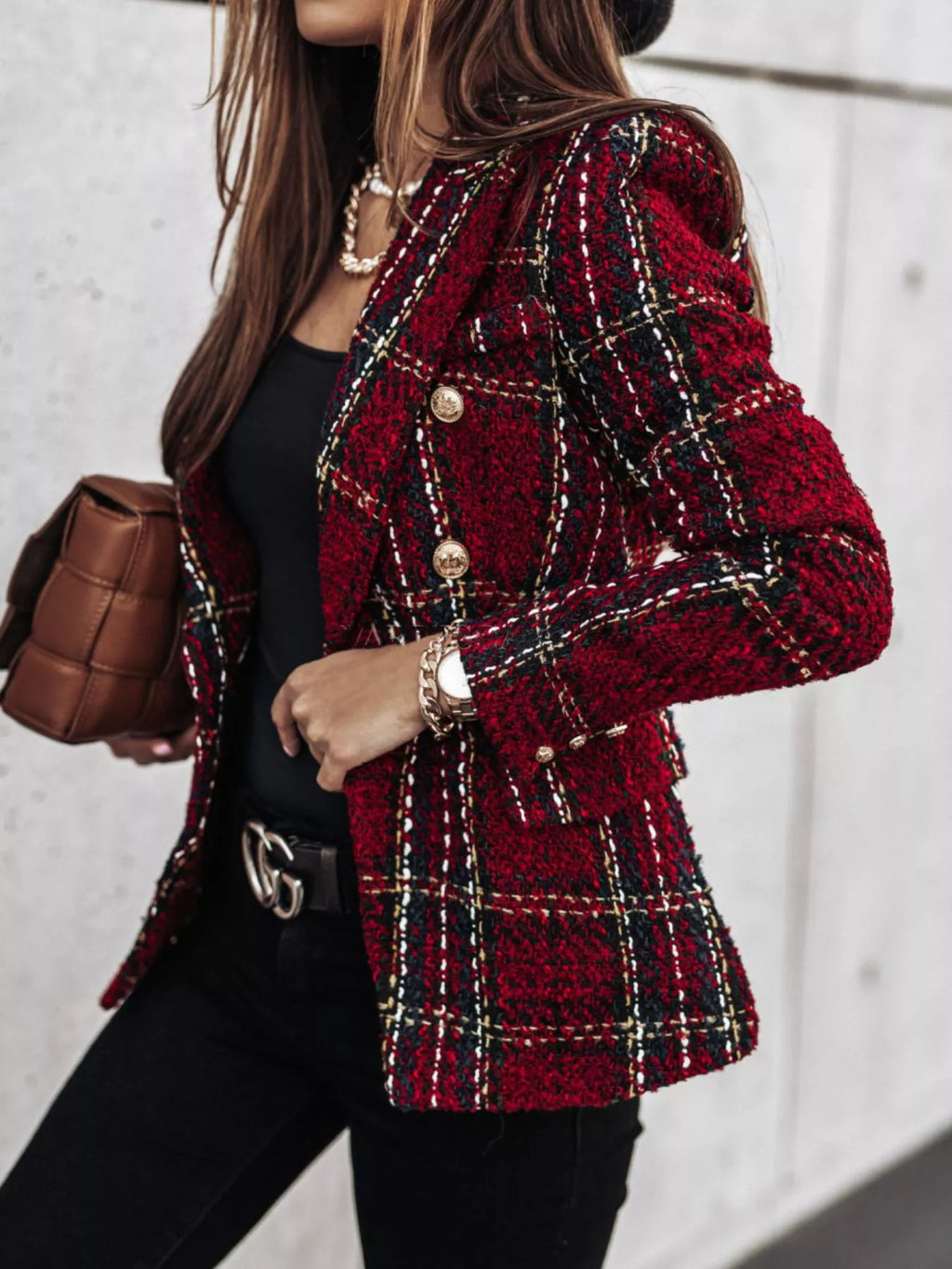 Plaid Tweed Blazer