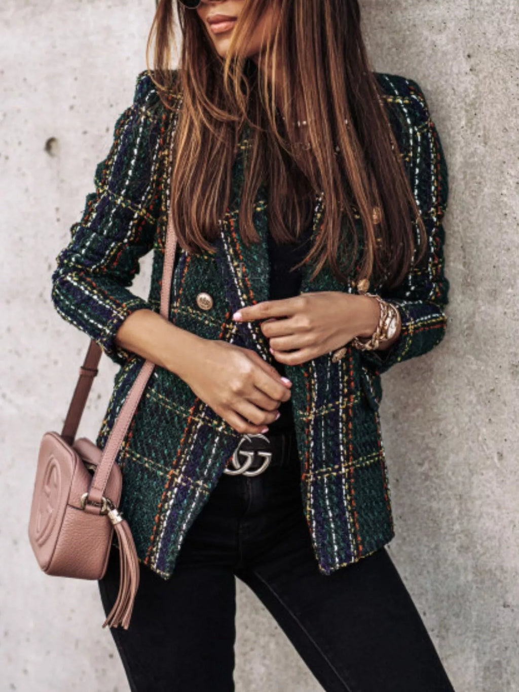 Plaid Tweed Blazer