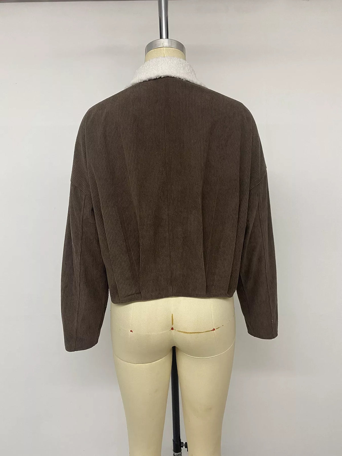 Sherpa-Collar Corduroy Jacket