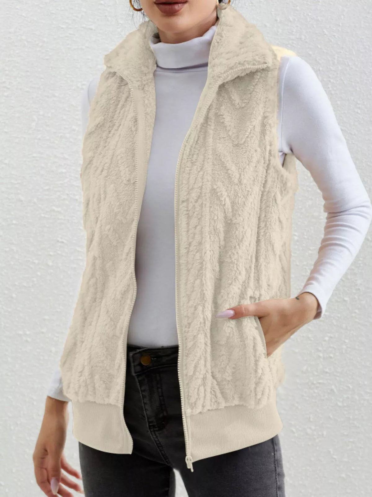Full-Size Faux-Fur Zip Vest, view 20