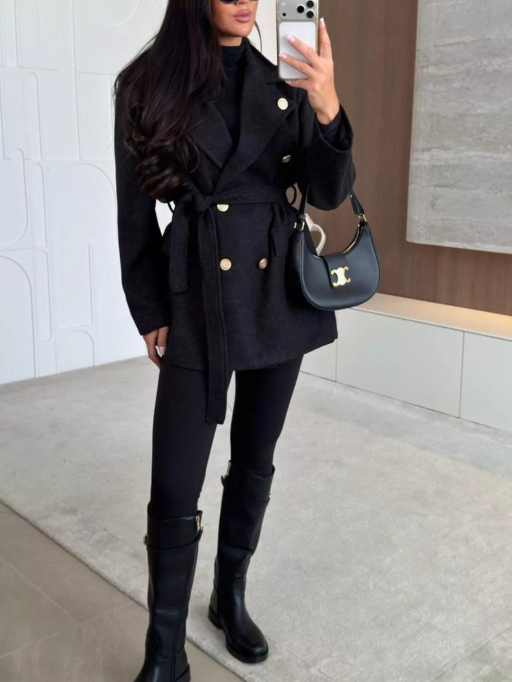 Belted Double-Breasted Coat