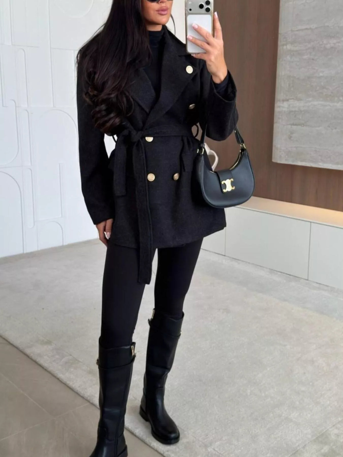 Belted Double-Breasted Coat