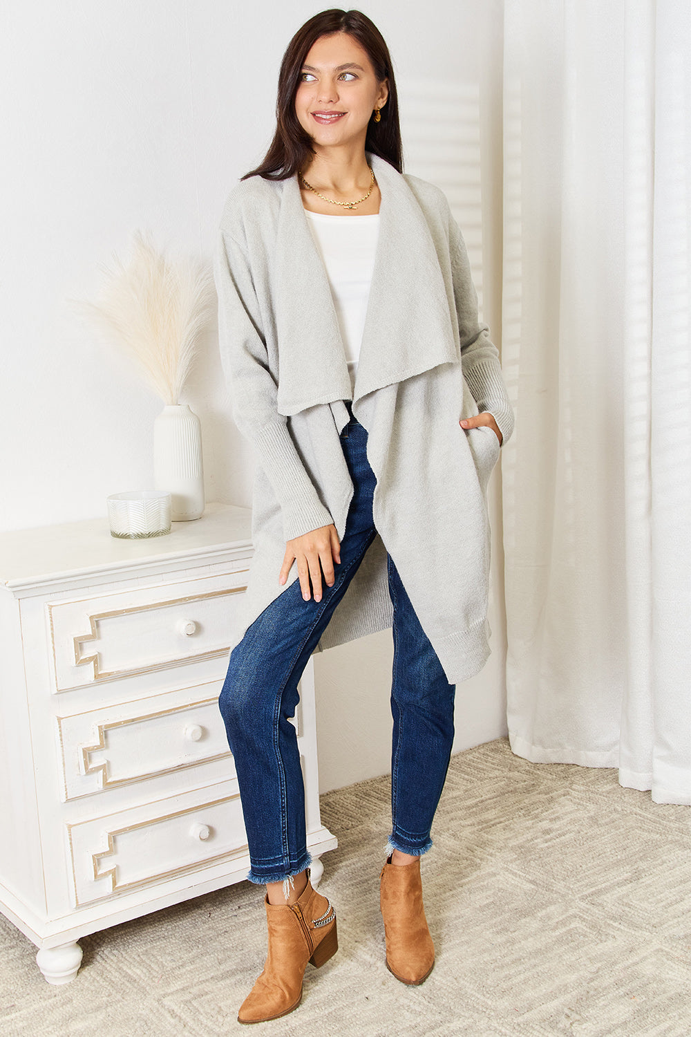Longline Pocket Knit Cardigan