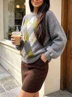 Argyle Raglan Knit Sweater, product view 11