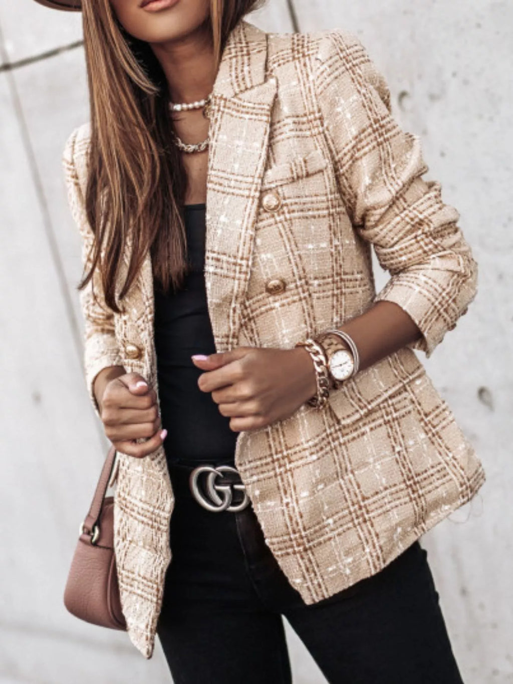Plaid Tweed Blazer