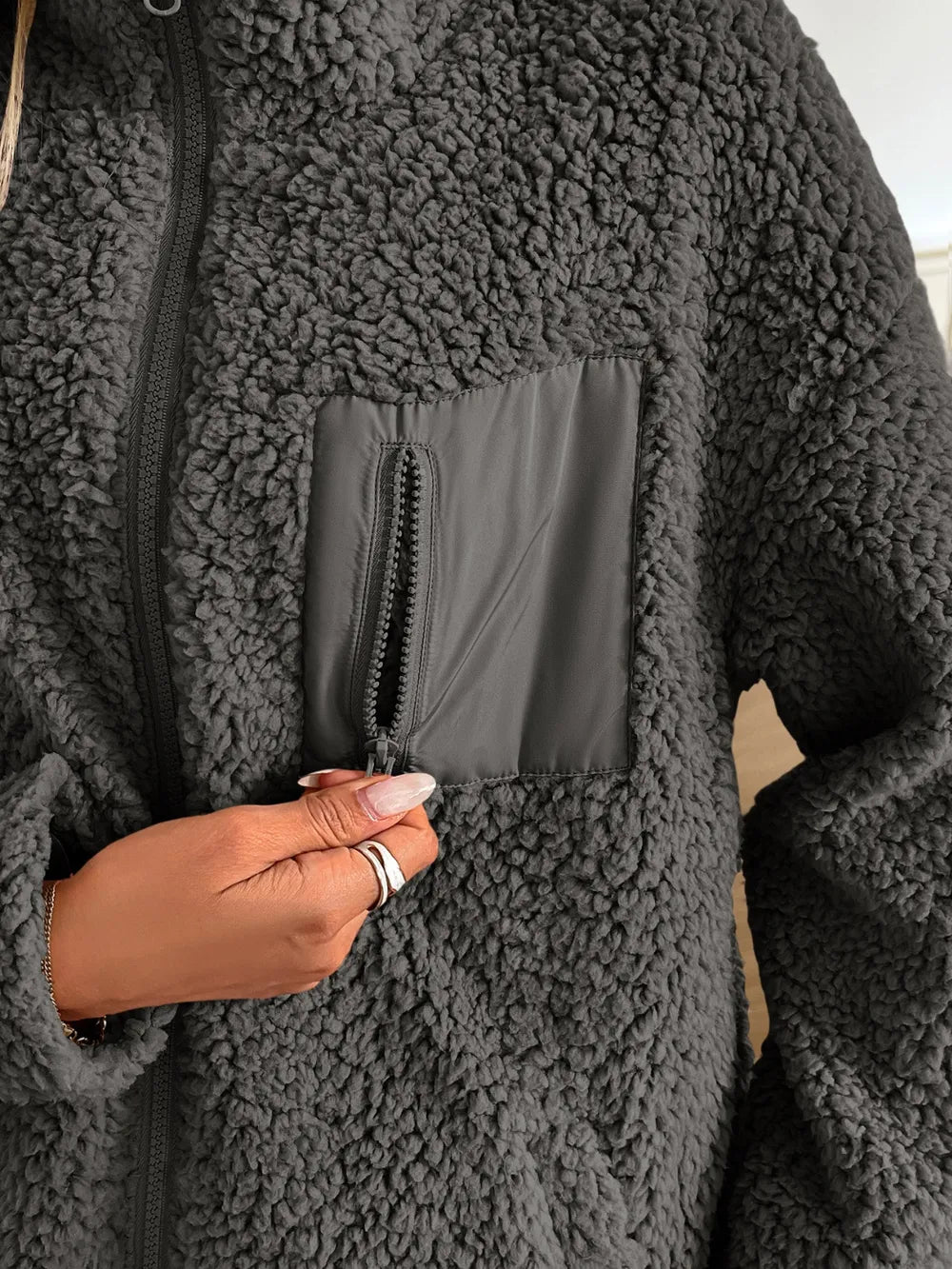 Fuzzy Zip-Up Jacket, view 18