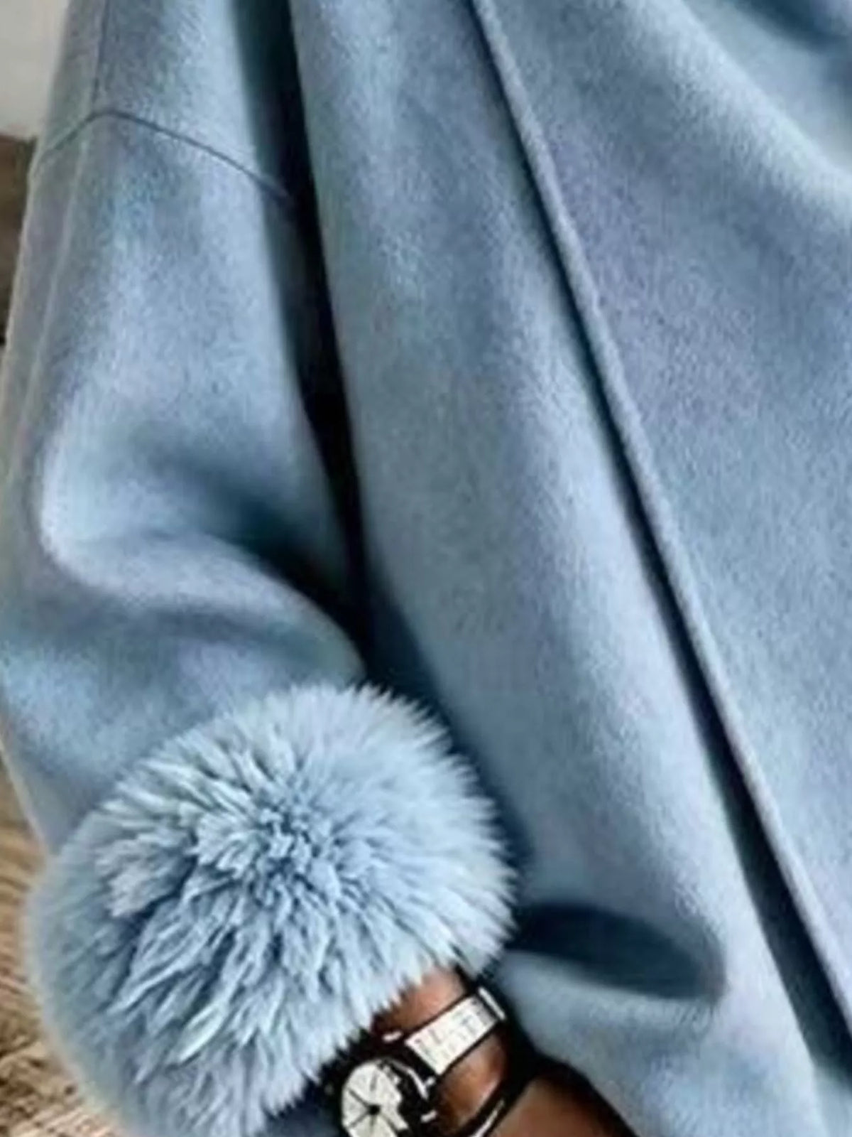 Asymmetric Faux-Fur Cuff Jacket