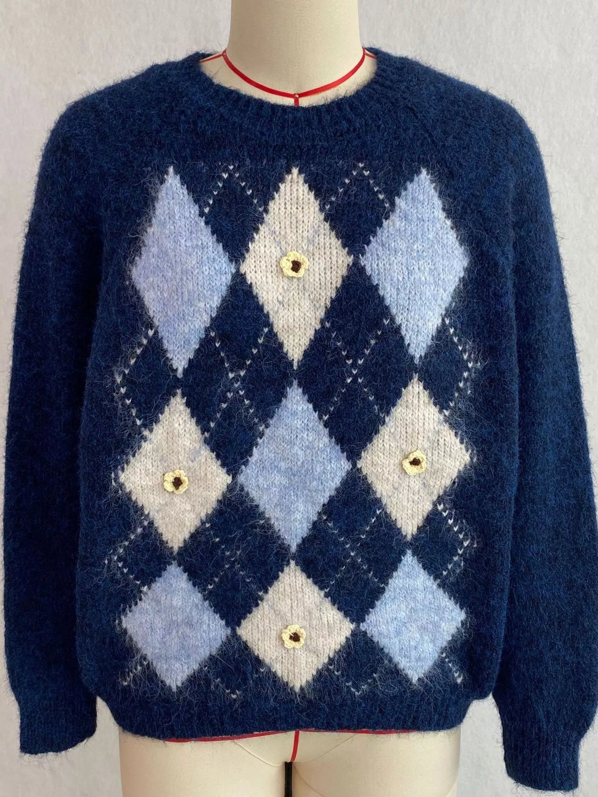 Argyle Raglan Knit Sweater, product view 19