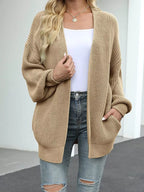 Open-Front Chunky Knit Cardigan