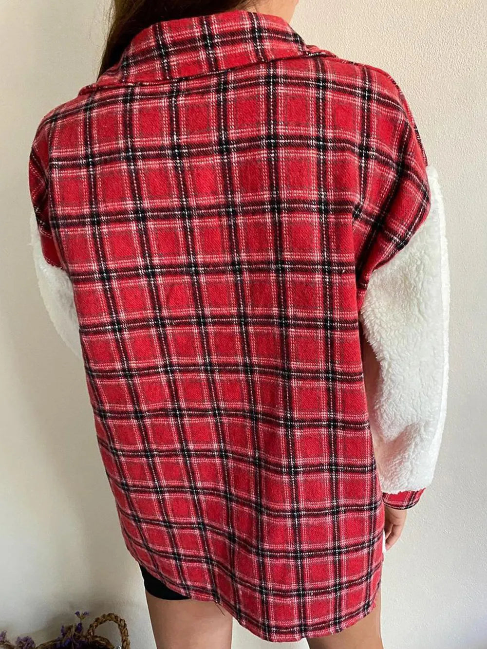 Button-Front Fuzzy Jacket, view 18