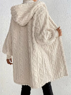 Open-Front Hooded Fuzzy Jacket, view 2