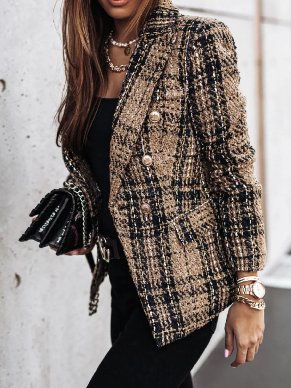 Plaid Tweed Blazer
