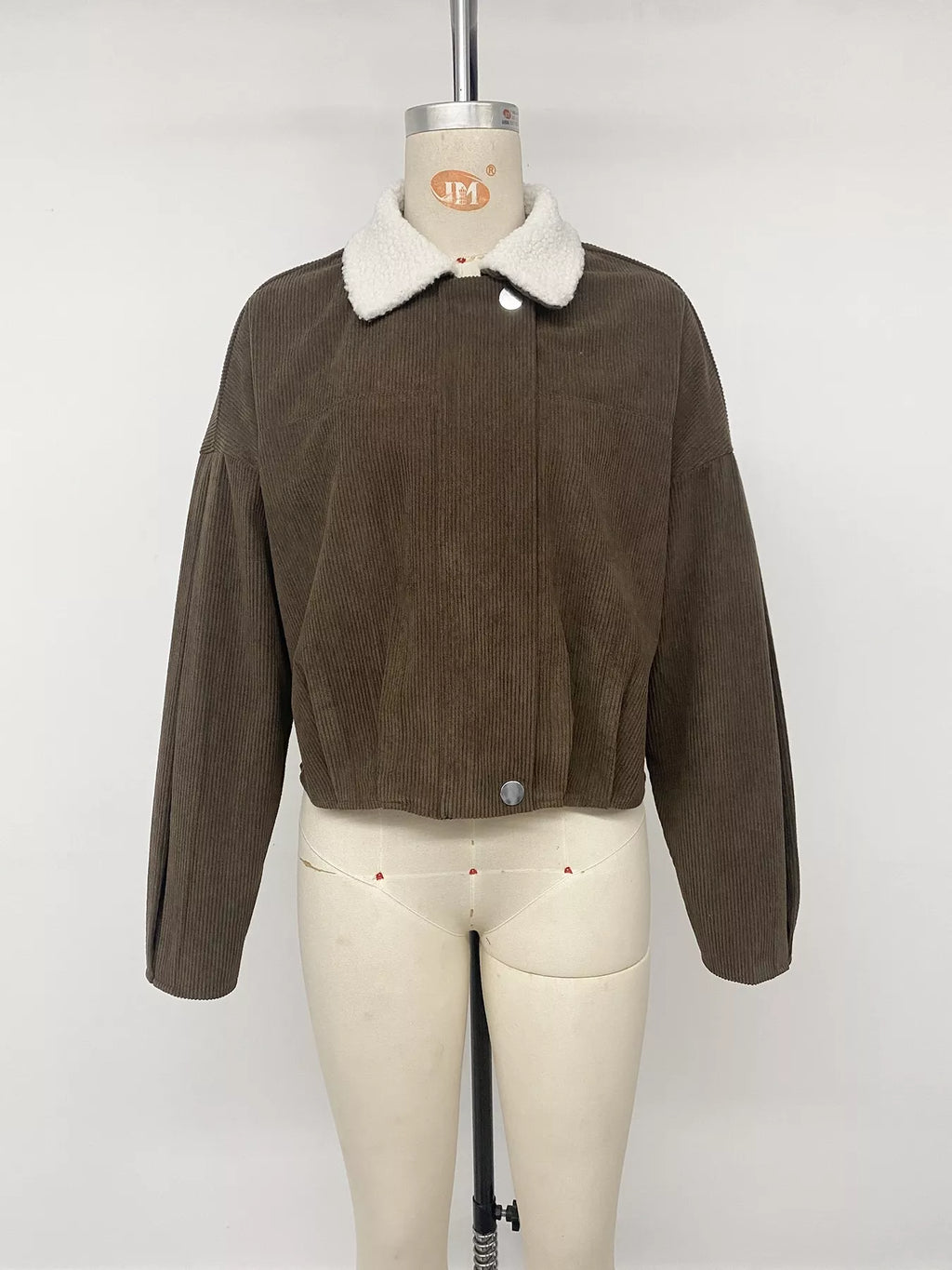 Sherpa-Collar Corduroy Jacket