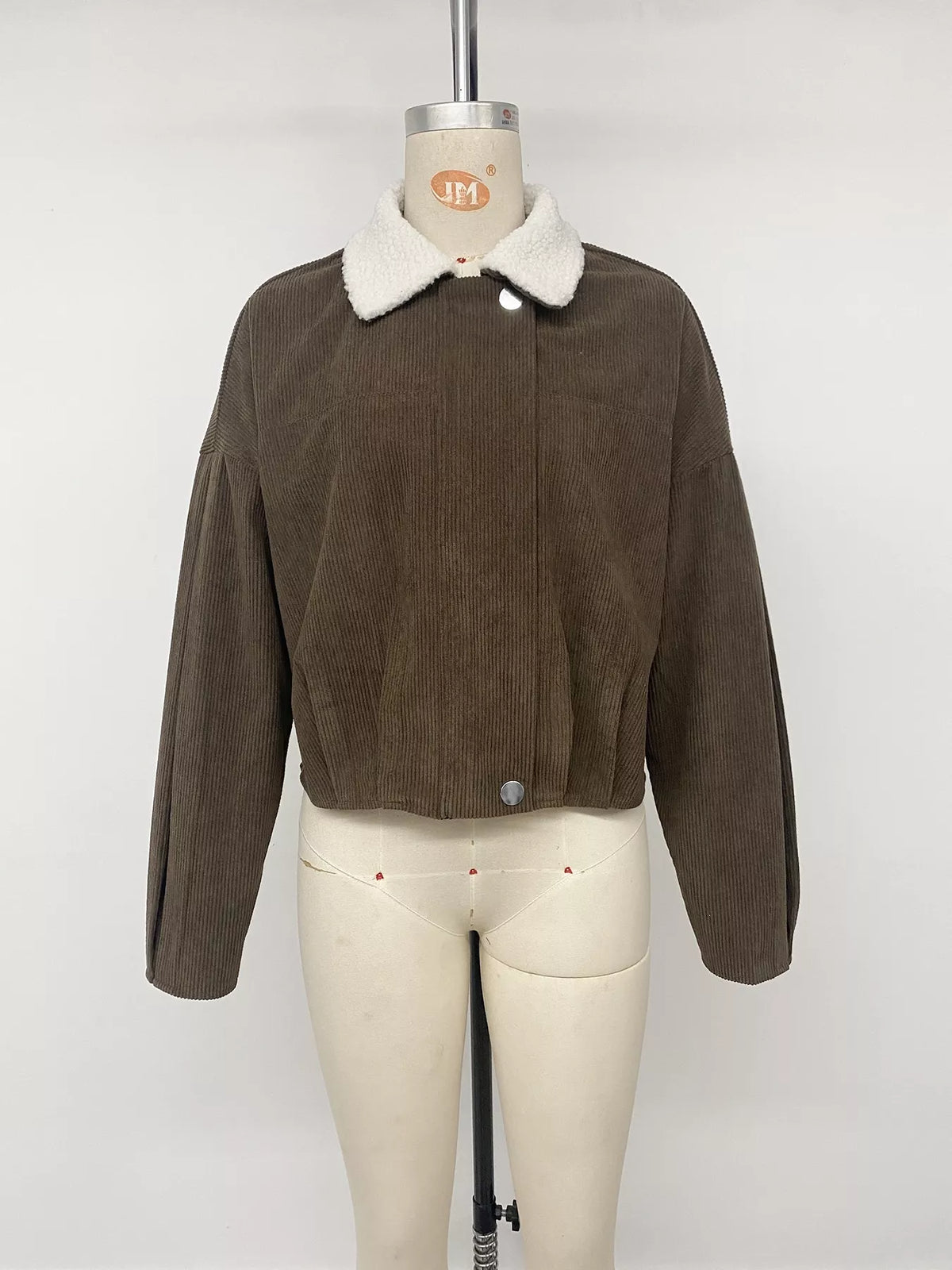 Sherpa-Collar Corduroy Jacket