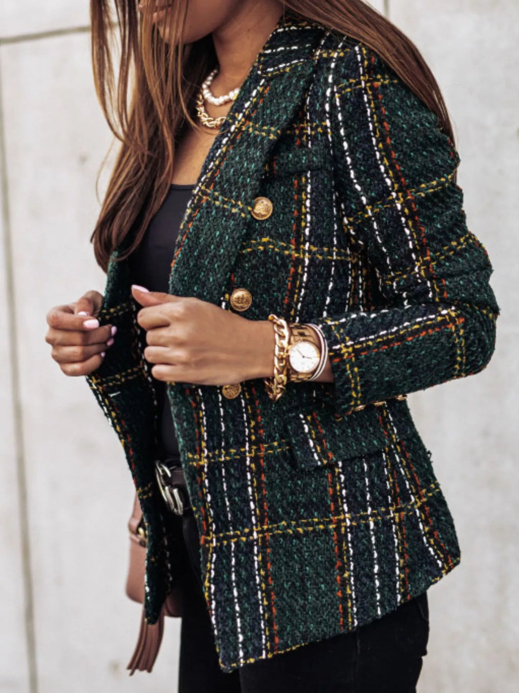 Plaid Tweed Blazer